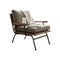 Fabric Upholstered Accent Chair, In Brown And Black-Accent Chairs-Brown And Black-Fabric Metal and Wood-JadeMoghul Inc.