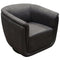 Fabric Upholstered Accent Chair with Swivel Round Flat Base , Dark Gray-Accent Chairs-Gray-Fabric and Metal-JadeMoghul Inc.
