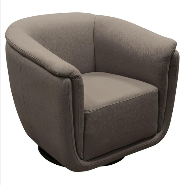 Fabric Upholstered Accent Chair with Swivel Round Flat Base , Gray-Accent Chairs-Gray-Fabric and Metal-JadeMoghul Inc.