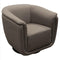 Fabric Upholstered Accent Chair with Swivel Round Flat Base , Gray-Accent Chairs-Gray-Fabric and Metal-JadeMoghul Inc.