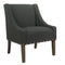 Fabric Upholstered Accent Chair with Swooping Arms and Nail Head Trim, Black and Brown-Accent Chairs-Black and Brown-Wood and Fabric-JadeMoghul Inc.
