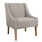 Fabric Upholstered Accent Chair with Swooping Arms and Nail Head Trim, Tan and Brown-Accent Chairs-Tan and Brown-Wood and Fabric-JadeMoghul Inc.