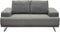 Fabric Upholstered Adjustable Backrest Loveseat with Metal Sled Legs, Gray and Silver-Sofa & Sectionals-Gray and Silver-Fabric and Metal-JadeMoghul Inc.