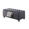 Fabric Upholstered Bench With Storage, Grey