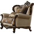 Fabric Upholstered Chair with 2 Pillows in Antique Oak Brown-Accent Chairs-Brown-Wood, Leatherette and Fabric-JadeMoghul Inc.