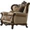 Fabric Upholstered Chair with 2 Pillows in Antique Oak Brown-Accent Chairs-Brown-Wood, Leatherette and Fabric-JadeMoghul Inc.
