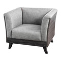 Fabric Upholstered Contemporary Style Chair With Angled Legs, Gray-Accent Chairs-Gray-Wood and Fabric-JadeMoghul Inc.