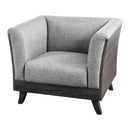 Fabric Upholstered Contemporary Style Chair With Angled Legs, Gray-Accent Chairs-Gray-Wood and Fabric-JadeMoghul Inc.