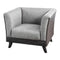 Fabric Upholstered Contemporary Style Chair With Angled Legs, Gray-Accent Chairs-Gray-Wood and Fabric-JadeMoghul Inc.