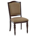 Fabric Upholstered Counter Height Wooden Side Chair, Set of 2, Beige & Brown-Dining Chairs-Beige & Brown-Wood & Fabric-JadeMoghul Inc.