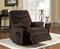 Fabric Upholstered Metal Power Lift Reclining Chair with Remote Control, Brown-Chairs-Brown-Fabric And Metal-JadeMoghul Inc.