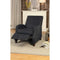 Fabric Upholstered Push Back Recliner Chair with Nail head trim, Gray-Living Room Furniture-Gray-Fabric-JadeMoghul Inc.