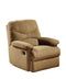 Fabric Upholstered Recliner With Padded Arms, Light Brown