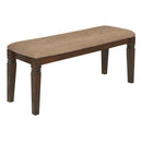 Fabric Upholstered Solid Wooden Bench, Light & Dark Brown-Benches-Dark Brown-Wood & Fabric-JadeMoghul Inc.