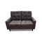 Fabric Upholstered Straight Armrest Loveseat, Chocolate-Living Room Furniture-Brown-Wood Fabric-JadeMoghul Inc.