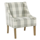 Fabric Upholstered Wooden Accent Chair with Buffalo Plaid Pattern, Multicolor-Accent Chairs-Multicolor-Wood and Fabric-JadeMoghul Inc.