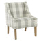 Fabric Upholstered Wooden Accent Chair with Buffalo Plaid Pattern, Multicolor-Accent Chairs-Multicolor-Wood and Fabric-JadeMoghul Inc.