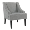 Fabric Upholstered Wooden Accent Chair with Check Pattern, Black and White-Accent Chairs-Black and White-Wood and Fabric-JadeMoghul Inc.