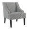 Fabric Upholstered Wooden Accent Chair with Check Pattern, Black and White-Accent Chairs-Black and White-Wood and Fabric-JadeMoghul Inc.