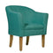 Fabric Upholstered Wooden Accent Chair with Curved Back, Green and Brown-Accent Chairs-Blue and Brown-Wood and Fabric-JadeMoghul Inc.