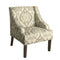 Fabric Upholstered Wooden Accent Chair with Damask Pattern Design, Multicolor-Accent Chairs-Multicolor-Wood and Fabric-JadeMoghul Inc.