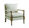 Fabric Upholstered Wooden Accent Chair with Manchette Armrest, Beige and Brown-Accent Chairs-Beige and Brown-Wood and Fabric-JadeMoghul Inc.