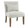 Fabric Upholstered Wooden Accent Chair with Printed Medallion Pattern, Brown and Gray-Accent Chairs-Brown and Gray-Wood and Fabric-JadeMoghul Inc.