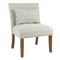 Fabric Upholstered Wooden Accent Chair with Printed Medallion Pattern, Brown and Gray-Accent Chairs-Brown and Gray-Wood and Fabric-JadeMoghul Inc.