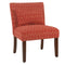 Fabric Upholstered Wooden Accent Chair with Printed Medallion Pattern, Brown and Red-Accent Chairs-Red and Brown-Wood and Fabric-JadeMoghul Inc.