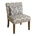Fabric Upholstered Wooden Accent Chair with Printed Medallion Pattern, Multicolor-Accent Chairs-Multicolor-Wood and Fabric-JadeMoghul Inc.
