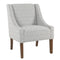 Fabric Upholstered Wooden Accent Chair with Swooping Arms and Geometric Pattern, Gray and Brown-Accent Chairs-Gray and Brown-Wood and Fabric-JadeMoghul Inc.