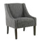 Fabric Upholstered Wooden Accent Chair with Swooping Arms and Nail Head Trim, Gray and Brown-Accent Chairs-Gray and Brown-Wood and Fabric-JadeMoghul Inc.