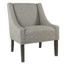 Fabric Upholstered Wooden Accent Chair with Swooping Arms and Nail Head Trim, Light Gray and Brown-Accent Chairs-Gray and Brown-Wood and Fabric-JadeMoghul Inc.