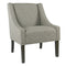 Fabric Upholstered Wooden Accent Chair with Swooping Arms and Nail Head Trim, Light Gray and Brown-Accent Chairs-Gray and Brown-Wood and Fabric-JadeMoghul Inc.
