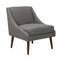 Fabric Upholstered Wooden Accent Chair with Tapered Legs, Gray and Brown-Accent Chairs-Gray and Brown-Wood and Fabric-JadeMoghul Inc.