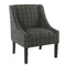 Fabric Upholstered Wooden Accent Chair with Windowpane Pattern, Black-Accent Chairs-Black-Wood and Fabric-JadeMoghul Inc.