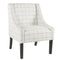 Fabric Upholstered Wooden Accent Chair with Windowpane Pattern, Black and White-Accent Chairs-Black and White-Wood and Fabric-JadeMoghul Inc.