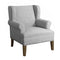 Fabric Upholstered Wooden Accent Chair with Wing-Back, Gray and Brown-Accent Chairs-Gray and Brown-Wood and Fabric-JadeMoghul Inc.