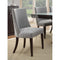 Fabric Upholstered Wooden Accent Side Chair, Gray & Brown, Set of 2-Dining Chairs-Grey & Brown-Metal & Marble-JadeMoghul Inc.