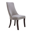 Fabric Upholstered Wooden Accent Side Dining Chair, Grey (Set of 2)-Dining Chairs-White-Wood & Leatherette-JadeMoghul Inc.