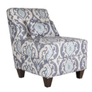 Fabric Upholstered Wooden Armless Accent Chair with Toss Pillow, Multicolor-Accent Chairs-Multicolor-Wood and Fabric-JadeMoghul Inc.