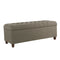 Fabric Upholstered Wooden Bench with Button Tufted Lift Top Storage, Gray