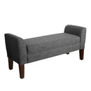 Fabric Upholstered Wooden Bench with Lift Top Storage and Tapered Feet, Dark Gray