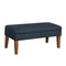 Fabric Upholstered Wooden Bench with Lift Top Storage, Navy Blue