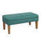 Fabric Upholstered Wooden Bench with Lift Top Storage, Teal Blue