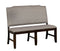 Fabric Upholstered Wooden Bench with Nail Head Trim, Gray and Brown-Benches-Gray and Brown-Fabric and Solid Wood-JadeMoghul Inc.