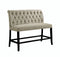 Fabric Upholstered Wooden Counter Height Bench, Beige and Black-Benches-Beige and Black-Chenille Fabric and Wood-JadeMoghul Inc.