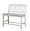 Fabric Upholstered Wooden Counter Height Bench with Slat Back, White-Benches-White-Fabric and Solid Wood-JadeMoghul Inc.