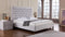 Fabric Upholstered Wooden Eastern King Bed with High Button Tufted Headboard, Gray-Bedroom Sets-Gray-Fabric, Wood-JadeMoghul Inc.