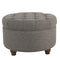 Fabric Upholstered Wooden Ottoman with Tufted Lift Off Lid Storage, Dark Gray